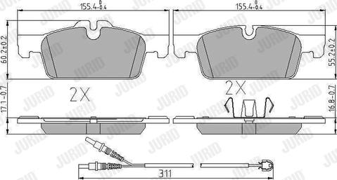 Jurid 573647J - Тормозные колодки, дисковые, комплект unicars.by