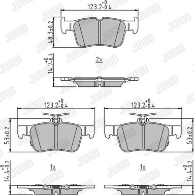 Jurid 573687J - Тормозные колодки, дисковые, комплект unicars.by