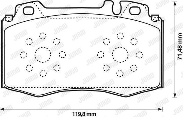 Jurid 573092JC - Тормозные колодки, дисковые, комплект unicars.by