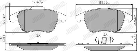 Jurid 573193J - Тормозные колодки, дисковые, комплект unicars.by