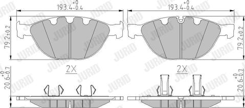 Jurid 573150J - Тормозные колодки, дисковые, комплект unicars.by