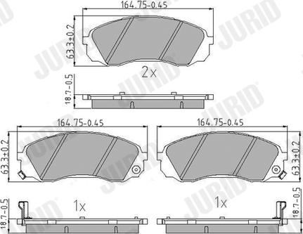 Jurid 573864J - Тормозные колодки, дисковые, комплект unicars.by