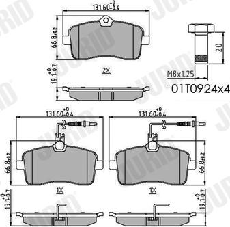 Jurid 573382J - Тормозные колодки, дисковые, комплект unicars.by