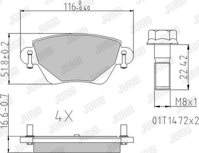 Jurid 573320J - Тормозные колодки, дисковые, комплект unicars.by