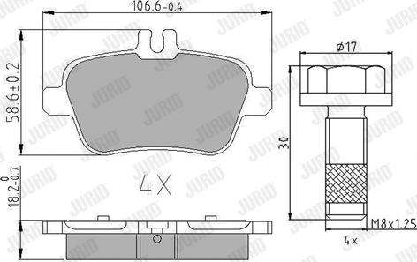 Jurid 573370J - Тормозные колодки, дисковые, комплект unicars.by