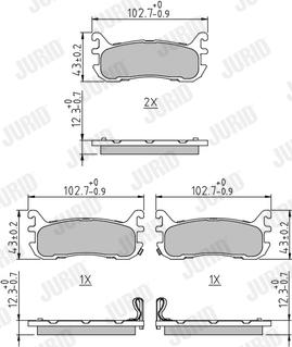 Jurid 573373J - Тормозные колодки, дисковые, комплект unicars.by