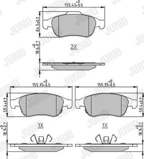 Jurid 573766J - Тормозные колодки, дисковые, комплект unicars.by