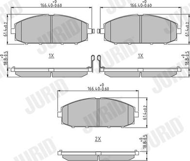 Jurid 572448J - Тормозные колодки, дисковые, комплект unicars.by