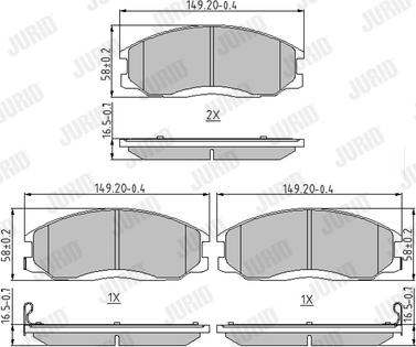 Jurid 572453J - Тормозные колодки, дисковые, комплект unicars.by