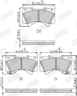 Jurid 572599J - Тормозные колодки, дисковые, комплект unicars.by