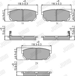 Jurid 572549J - Тормозные колодки, дисковые, комплект unicars.by