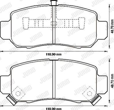 Jurid 572561J - Тормозные колодки, дисковые, комплект unicars.by