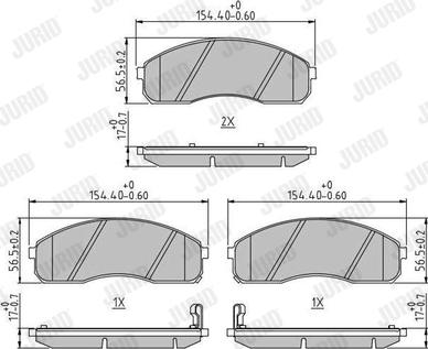 Jurid 572532J - Тормозные колодки, дисковые, комплект unicars.by