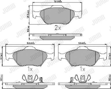 Jurid 572576J - Тормозные колодки, дисковые, комплект unicars.by