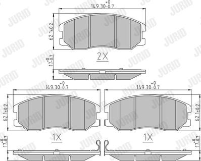 Jurid 572570J - Тормозные колодки, дисковые, комплект unicars.by