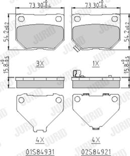 Jurid 572645J - Тормозные колодки, дисковые, комплект unicars.by