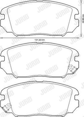 Jurid 572616J - Тормозные колодки, дисковые, комплект unicars.by