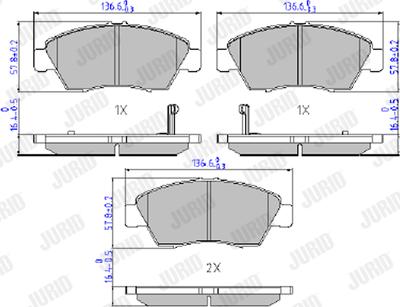 Jurid 572340J - Тормозные колодки, дисковые, комплект unicars.by