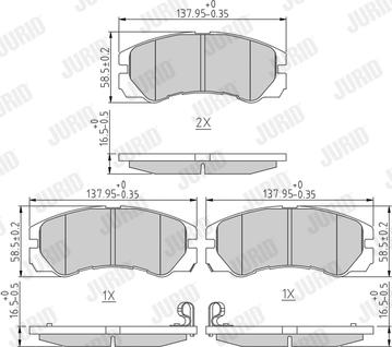 Jurid 572348J - Тормозные колодки, дисковые, комплект unicars.by