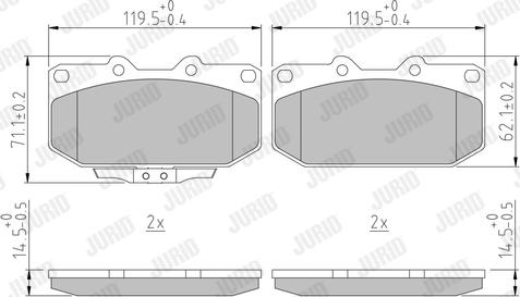 Jurid 572252J - Тормозные колодки, дисковые, комплект unicars.by