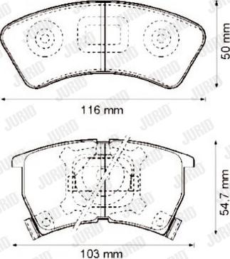 Jurid 572239J - Тормозные колодки, дисковые, комплект unicars.by