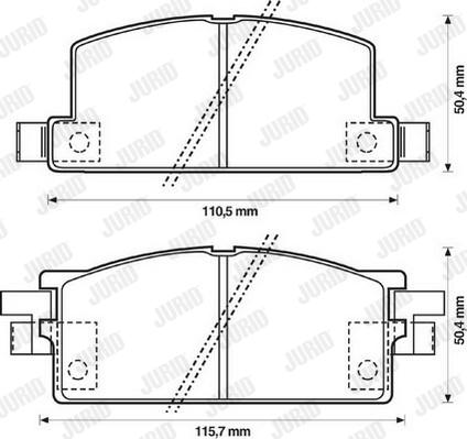 Jurid 572225J - Тормозные колодки, дисковые, комплект unicars.by