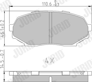 Jurid 572223J - Тормозные колодки, дисковые, комплект unicars.by