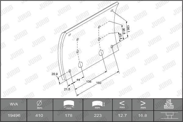 Jurid 1949601070 - Комплект тормозных башмаков, барабанные тормоза unicars.by