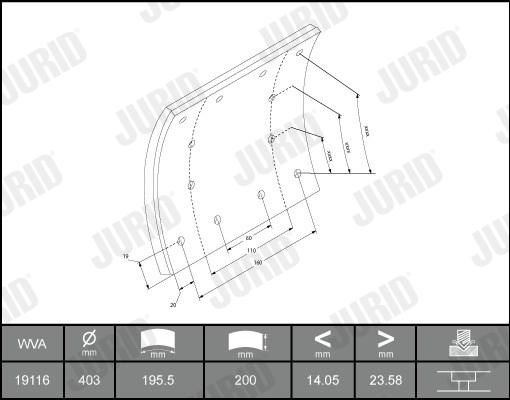 Jurid 1911601230 - Комплект тормозных башмаков, барабанные тормоза unicars.by