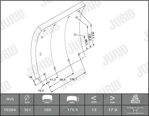 Jurid 1938521230 - Комплект тормозных башмаков, барабанные тормоза unicars.by