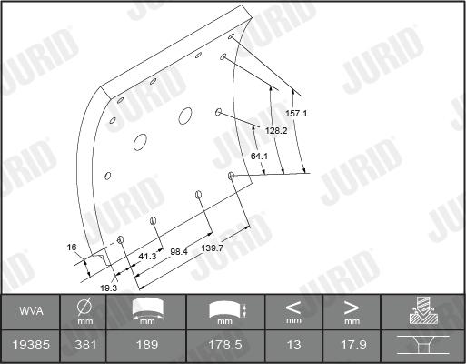 Jurid 1938521230 - Комплект тормозных башмаков, барабанные тормоза unicars.by