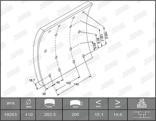 Jurid 1926305380 - Комплект тормозных башмаков, барабанные тормоза unicars.by