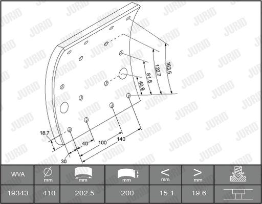 Jurid 1926301230 - Комплект тормозных башмаков, барабанные тормоза unicars.by