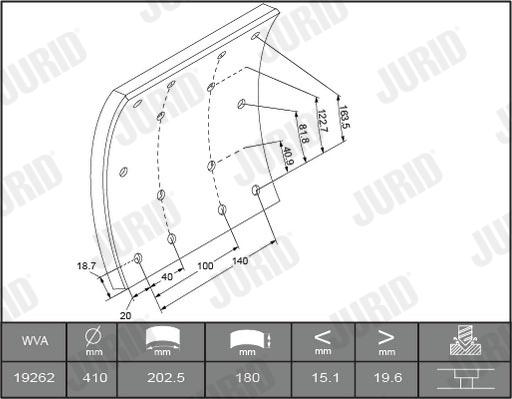 Jurid 1926201070 - Комплект тормозных башмаков, барабанные тормоза unicars.by