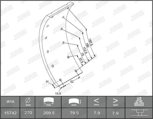 Jurid 1503015460 - Комплект тормозных башмаков, барабанные тормоза unicars.by