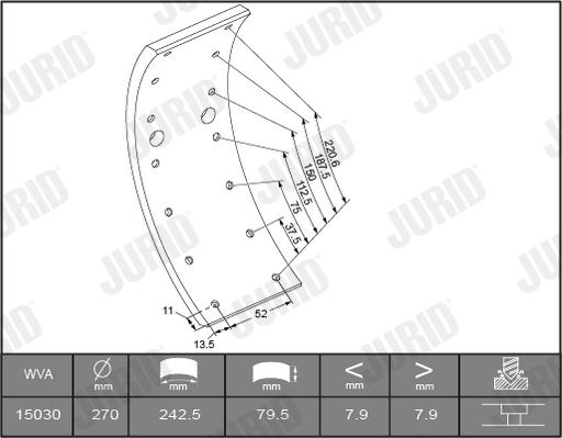 Jurid 1503025460 - Комплект тормозных башмаков, барабанные тормоза unicars.by