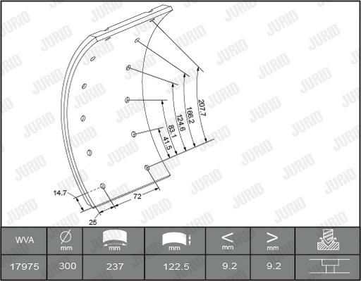 Jurid 1735105460 - Комплект тормозных башмаков, барабанные тормоза unicars.by