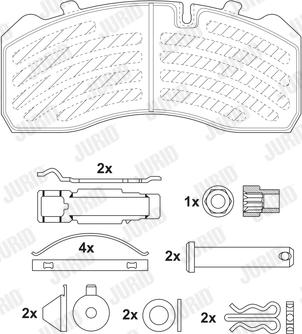 Jurid 2909305390 - Тормозные колодки, дисковые, комплект unicars.by