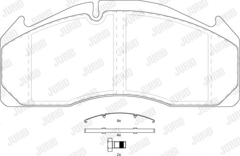 Jurid 2912509560 - Тормозные колодки, дисковые, комплект unicars.by