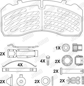 Jurid 2921305390 - Тормозные колодки, дисковые, комплект unicars.by