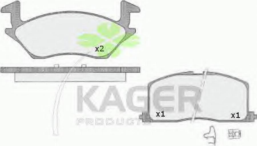 Kager 350598 - Тормозные колодки, дисковые, комплект unicars.by