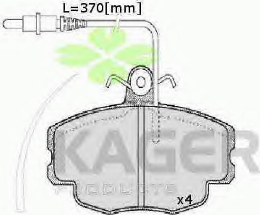 Kager 35-0001 - Тормозные колодки, дисковые, комплект unicars.by