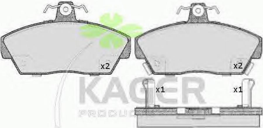 Kager 35-0263 - Тормозные колодки, дисковые, комплект unicars.by