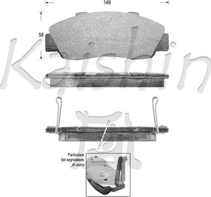 Kaishin D5060 - Тормозные колодки, дисковые, комплект unicars.by