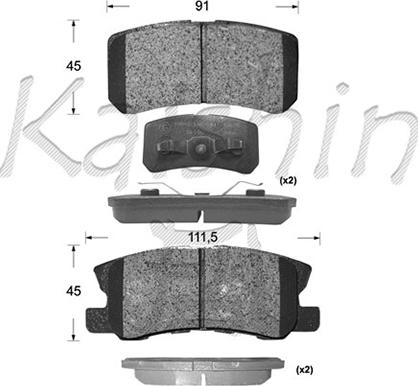 Kaishin FK6106 - Тормозные колодки, дисковые, комплект unicars.by