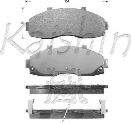 Kaishin FK7077 - Тормозные колодки, дисковые, комплект unicars.by