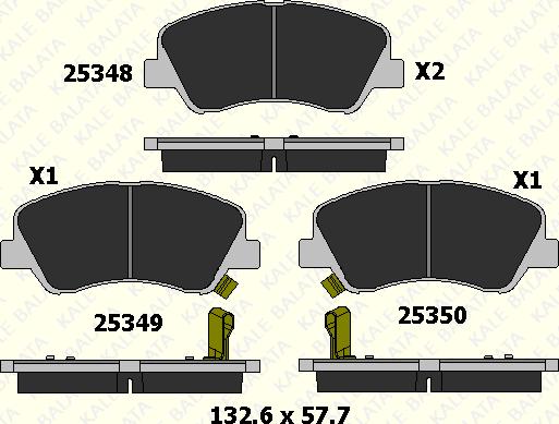 KALE 25348 175 05 - Тормозные колодки, дисковые, комплект unicars.by