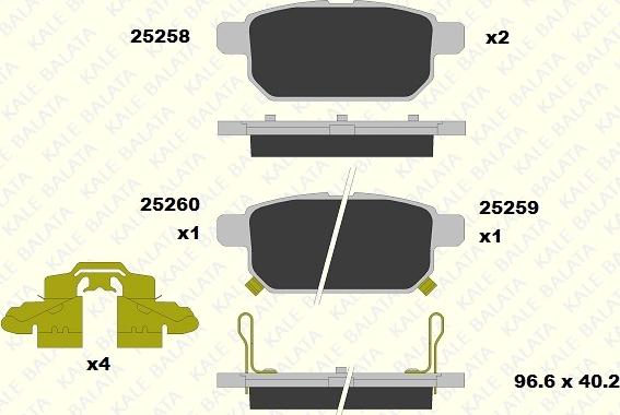 KALE 25258 143 15 - Тормозные колодки, дисковые, комплект unicars.by