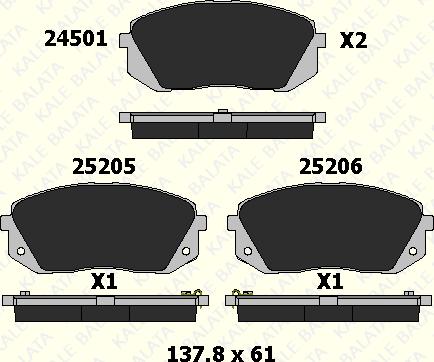 KALE 25205 175 05 - Тормозные колодки, дисковые, комплект unicars.by