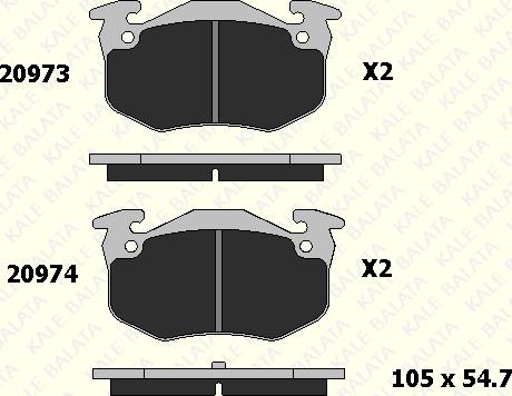 KALE 20974 110 05 - Тормозные колодки, дисковые, комплект unicars.by